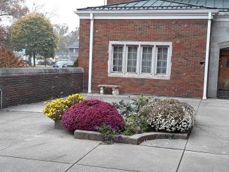 Courtyard with snow